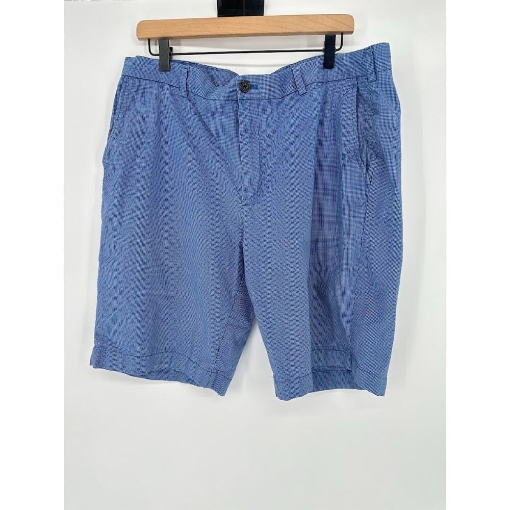 Brooks Brothers Shorts Men 40 Blue Pin Check Cotton Bermuda Casual Luxury Preppy